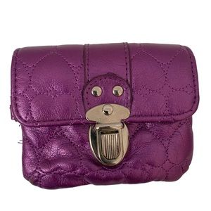 Latch Wallet Quilted ID Pocket Coin Pocket Heart Small Purple Youth Kids